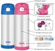Dětská termoska s brčkem 470 ml - modrá