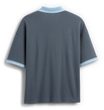 887102-00 Dětské oversize polo tričko s logem Modrá