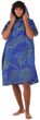 CHANGING PONCHO S/M Botanical modré s motivem listů