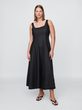 Lněné maxi šaty Černá
