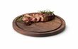 Prkénko na servírování steaků 28 cm kulaté ořechové dřevo