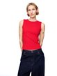 Žebrovaný top Červená