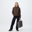 Övik Boxy Flannel Shirt W Green-Chalk White