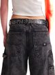 DRILL CHORE LOOSE DENIM SHORT Stonewash Black