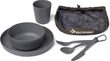 Camp Dinnerware Set w/ Mesh Sack - [6 Piece Grey Charcoal