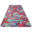Yoga mat přírodní guma, vzor W, 1 mm - červená