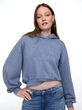 Oversize crop mikina Modrá