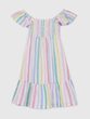 Dětské pruhované midi šaty Barevná