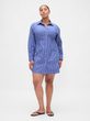 815979-01 Košilové popelínové mini šaty Modrá