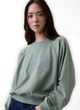 888007-03 Oversize mikina s logem Zelená
