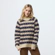 Övik Jacquard Knit W Light Beige-Mesa Purple
