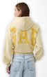 880827-02 Oversize crop mikina s logem VintageSoft Žlutá