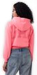 880827-03 Oversize crop mikina s logem VintageSoft Růžová