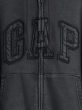VintageSoft Oversized Logo Zip Hoodie šedá