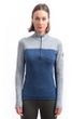 MERINO BOLD dámské triko dl.rukáv zip cool blue/cool gray
