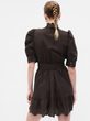 792564-01 Mini šaty s nabíranými rukávy Hnědá