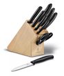 Swiss Classic, cutlery block, beechwood, 9pcs, black