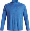 UA Tech Textured 1/2 Zip-BLU/WHT