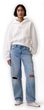 880827-01 Oversize crop mikina s logem VintageSoft Bílá