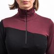 MERINO EXTREME UP dámská mikina dl.rukáv zip černá/port red