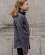 Merino Zip Hood Jr Sylvanite Grey Melange