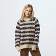Övik Jacquard Knit W Light Beige-Dark Navy