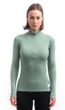 MERINO DF dámské triko dl.rukáv zip basil green