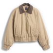 877671-00 Oversize bavlněný bomber Hnědá