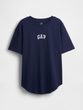407990-07 Bavlněné tričko s logem Americana Tmavě modrá