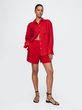 Lněná oversize košile Big Shirt Červená