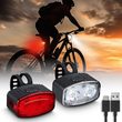 WN47 set nabíjecích cyklo svítilen, 160lm přední, zadní červená, Li-Ion, USB