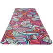 Yoga mat přírodní guma, vzor W, 4 mm - červená