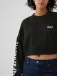 Crop mikina s logem Černá
