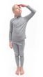 MERINO BOLD dětský set triko dl.rukáv zip + spodky cool gray