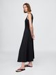 Lněné maxi šaty Černá