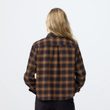 Övik Boxy Flannel Shirt W Black-Wood Brown