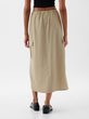 875088-02 Lněná midi sukně utility Hnědá