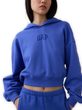 880827-04 Oversize crop mikina s logem VintageSoft Tmavě modrá