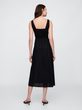 Lněné midi šaty Černá
