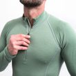 MERINO DF pánské triko dl.rukáv zip basil green