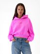 Oversize crop mikina s logem, Růžová