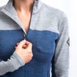 MERINO BOLD dámské triko dl.rukáv zip cool blue/cool gray