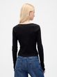 801017-04 Žebrované crop tričko Černá