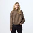 Övik Solid Jacquard Knit W Dark Grey