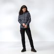 Övik Flannel Shirt W Misty Green-Eggshell