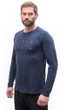 MERINO BLEND TYPO pánské triko dl.rukáv deep blue