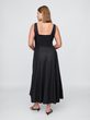 Lněné maxi šaty Černá