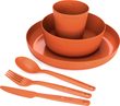 Camp Dinnerware Set w/ Mesh Sack - [6 Piece Burnt Orange Burnt Orange