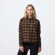 Övik Boxy Flannel Shirt W Green-Chalk White