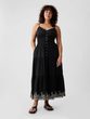 Bavlněné maxi šaty Černá